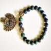 Chrysocolla round beads Fency bracelets With Metal Peacock
