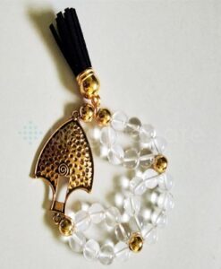 Clear Crystal Quartz Beads Antique Tassel Bracelet